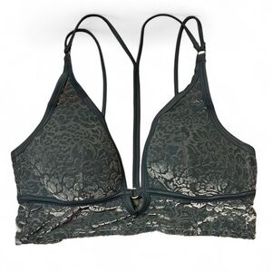 Elegant Lace Bralette in Gray teal